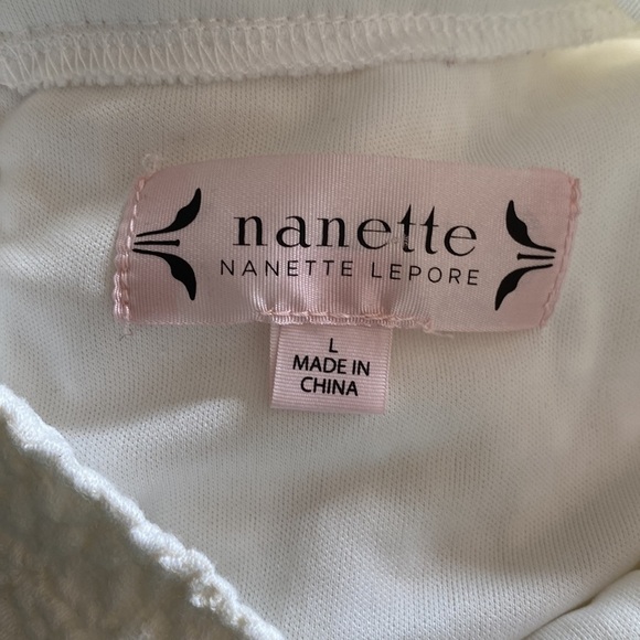 Nanette Lepore lace tank mock turtleneck button back large - Picture 5 of 5